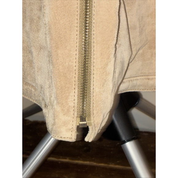 Vintage St. John's Bay Washable Tan Leather Suede & Faux Shearling Fur Coat- Lar - Picture 8 of 16